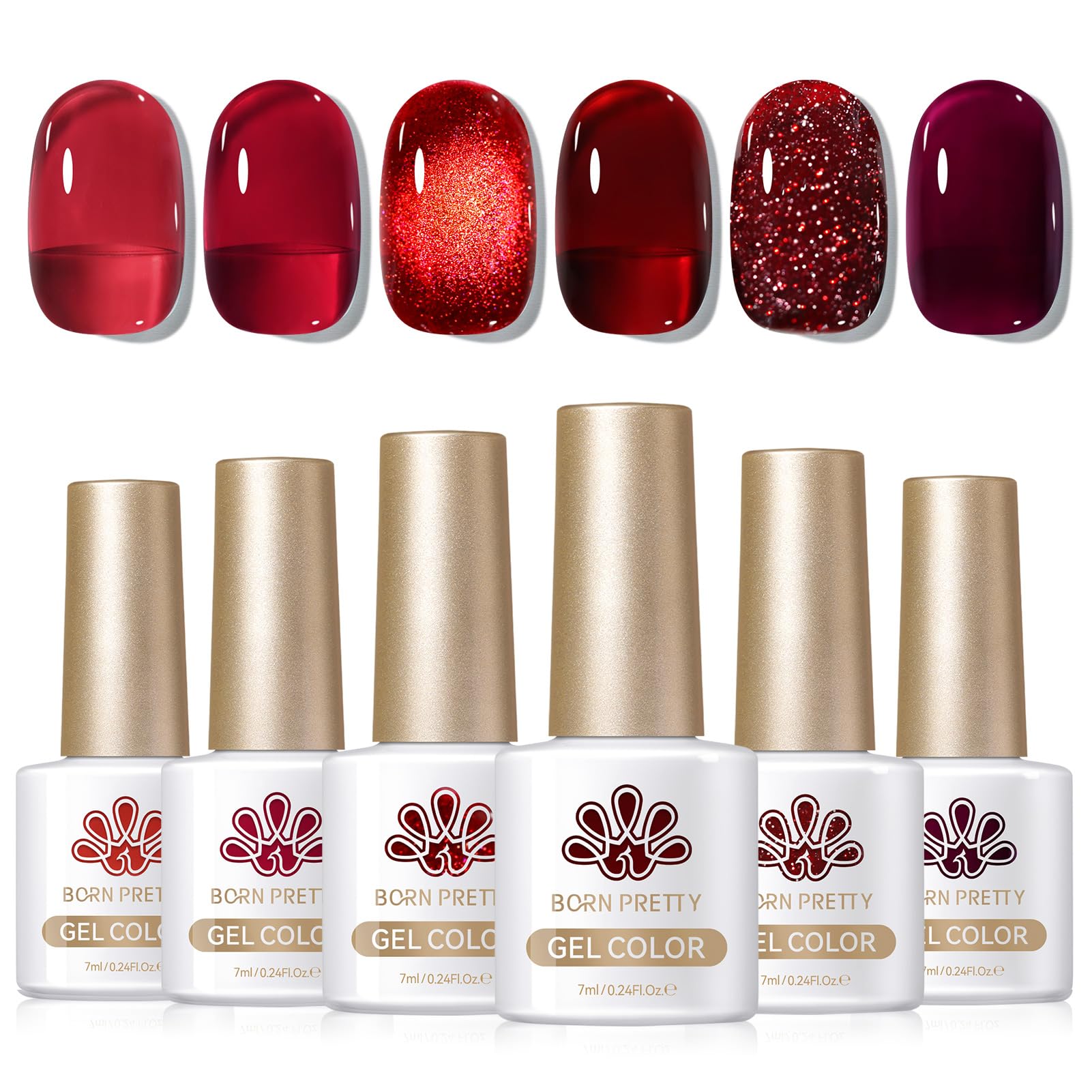 BORN PRETTY ジェルネイル 6本セット 7ml Amazon.co.jp: BORN PRETTY ジェルネイル 6 色セット シアーカラー